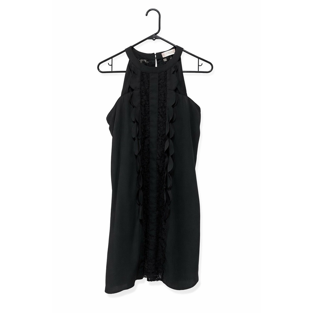 Altar'd State Black Lace Scallop Halter Cocktail Dress Women's Large L Party